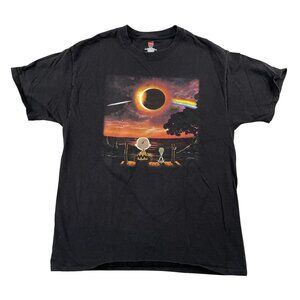 Pink Floyd X Peanuts T-Shirt Mens Large Black Charlie Brown Snoopy Prog